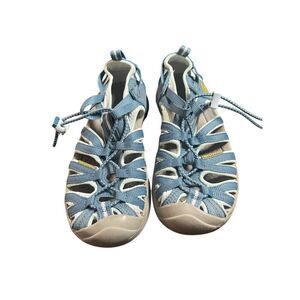 Keen Kids Blue  teal Yellow Whisper 2 Tone Footbed Hiking Sandals Size 1